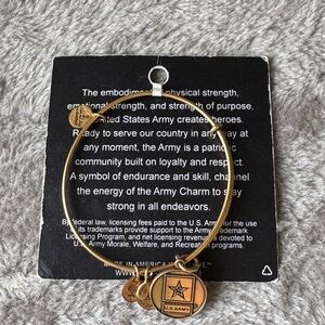 U.S. Army Gold Charm Bangle Bracelet - Gold Tone